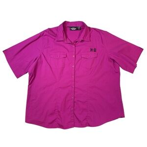 Harley-Davidson‎ Purple Studded Shirt Women’s 2W Plus Embroidered Button Up